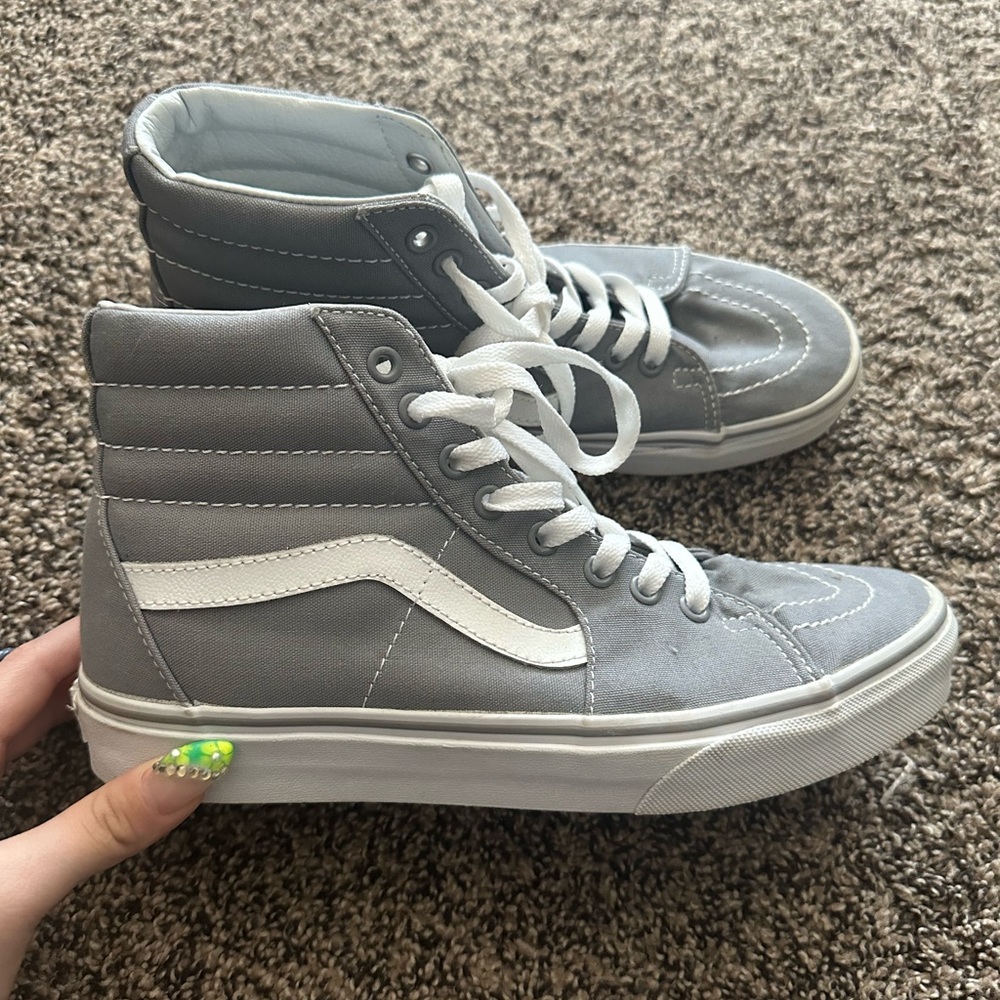grey old skool vans high top sneakers